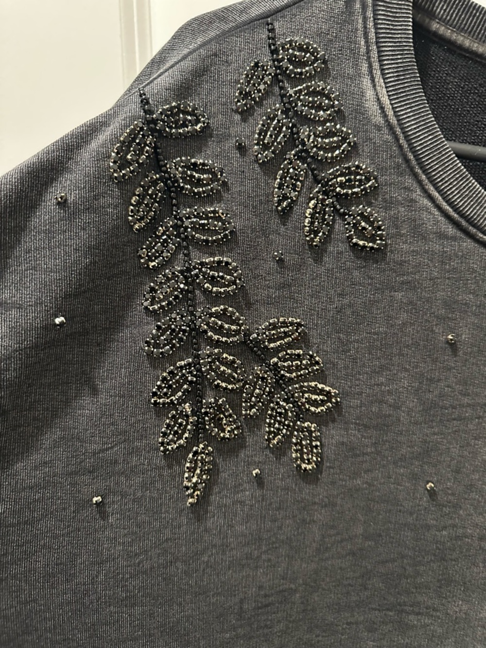 Johnny Was French terry beaded sweatshirt
